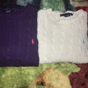 Crew neck polo sweaters